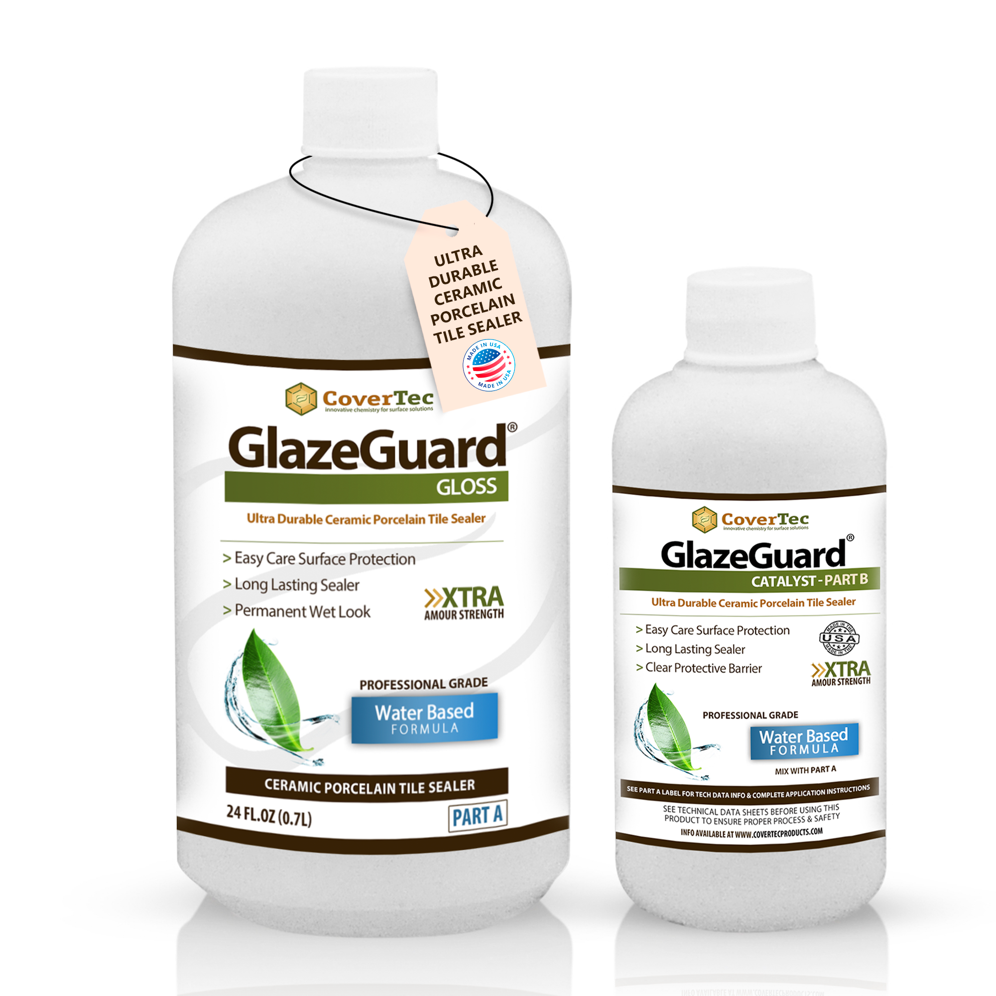 Porcelain Tile Sealer Wet Look - GlazeGuard Gloss Finish Tile And Grout Sealer - 1 Qrt Kit