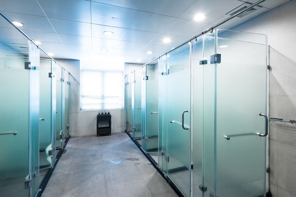 Even communal showers can stay slip resistant under heavy use.
