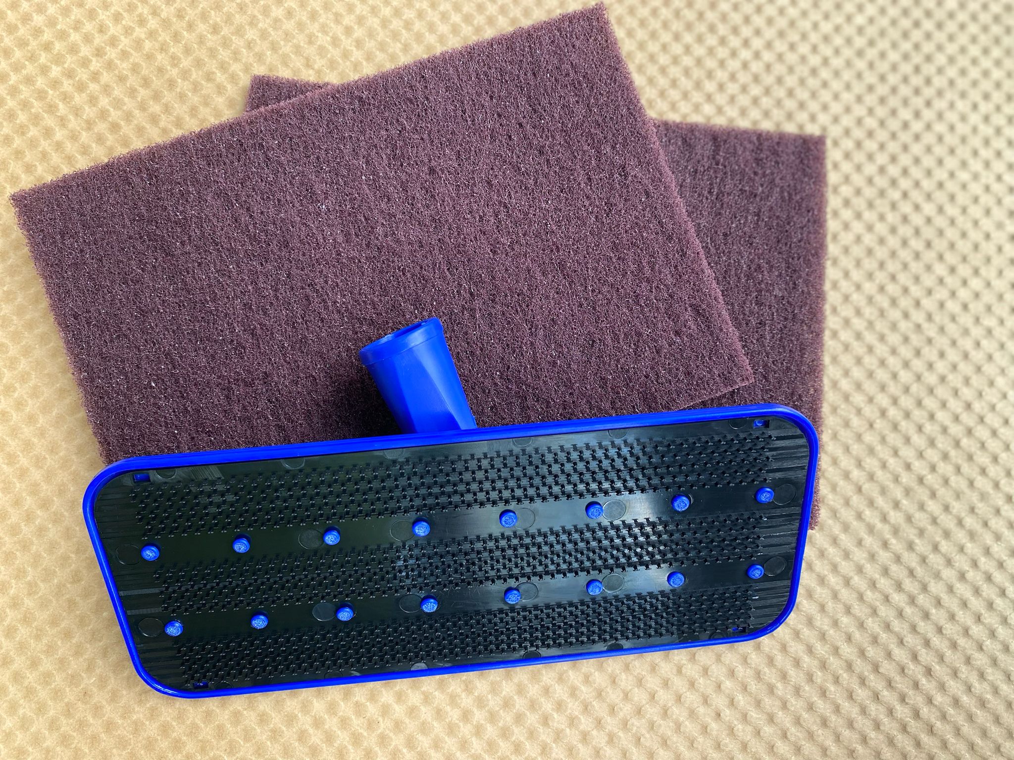 9 inch swivel pad holder and two 9 x 4 scouring pads