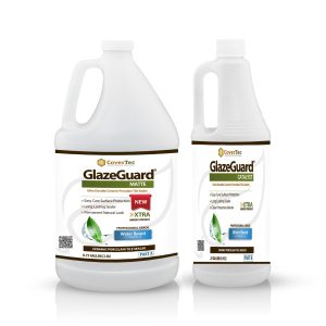 a white jugs with labels low sheen finish